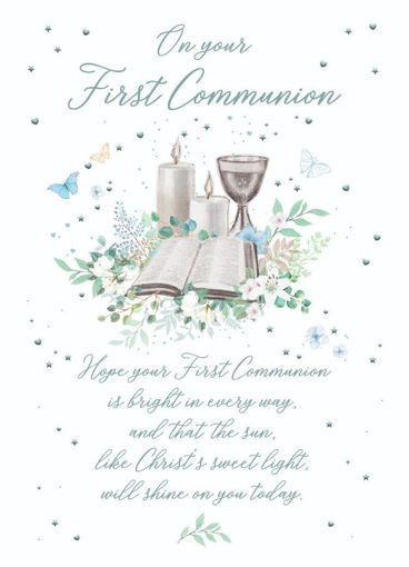 Picture of ON YOUR FIRST COMMUNION BLUE CARD